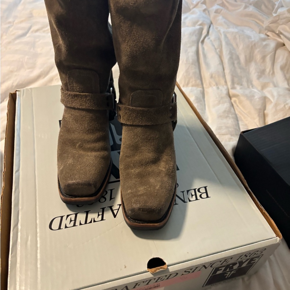 Frye Women's Brown Suede Heeled Boots